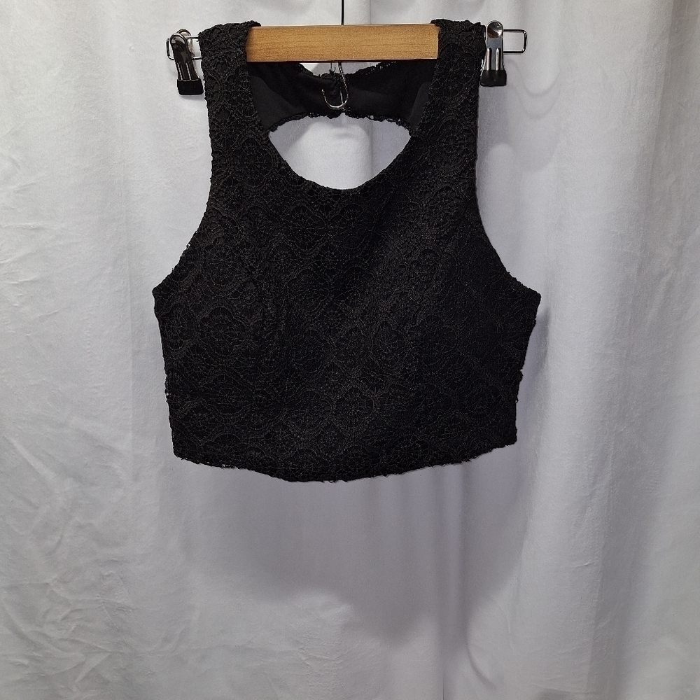 My Michelle black lacy tank top size youth 15